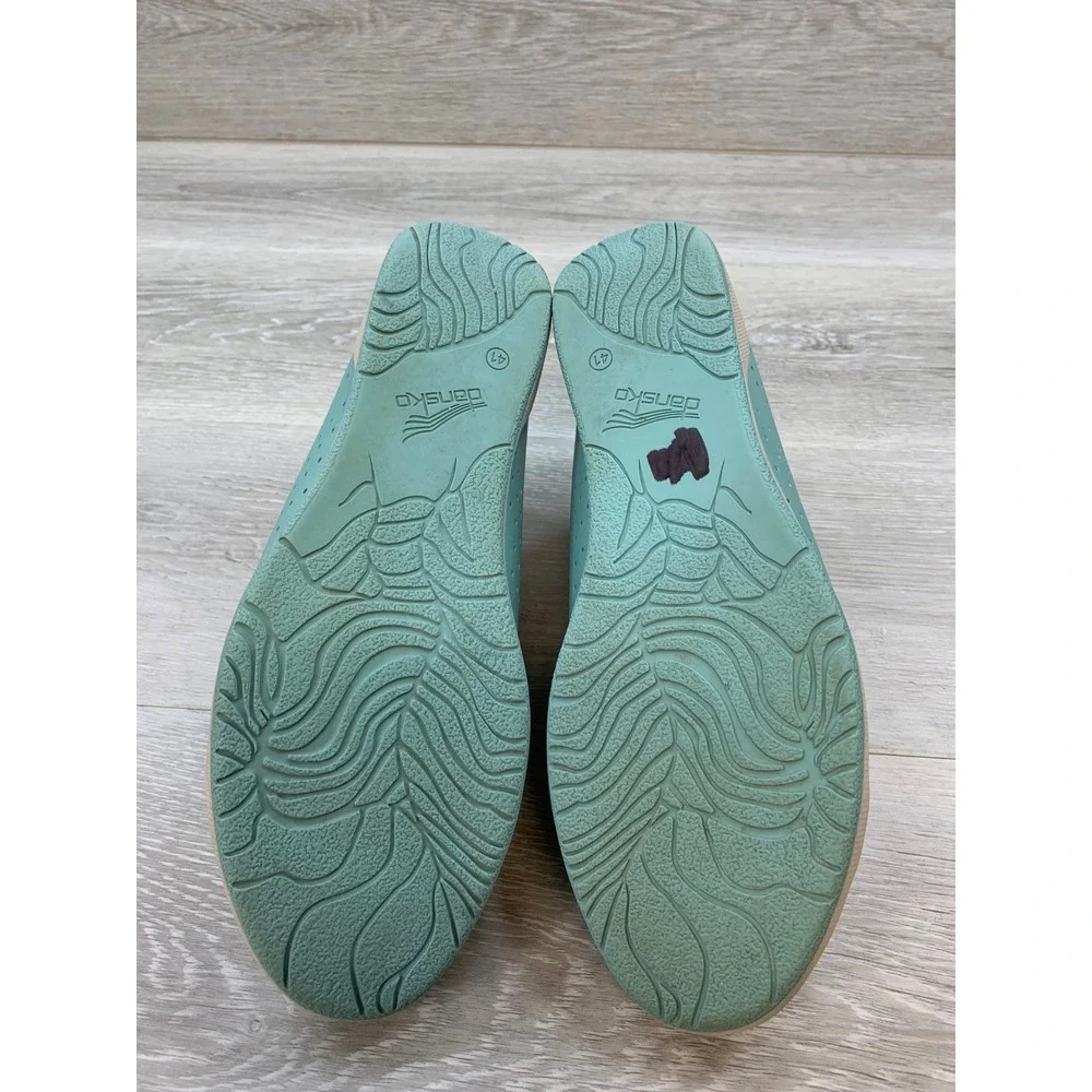 Dansko Women's Honor Teal Blue Perforated Leather Lace Up Sneakers Comfort Shoes